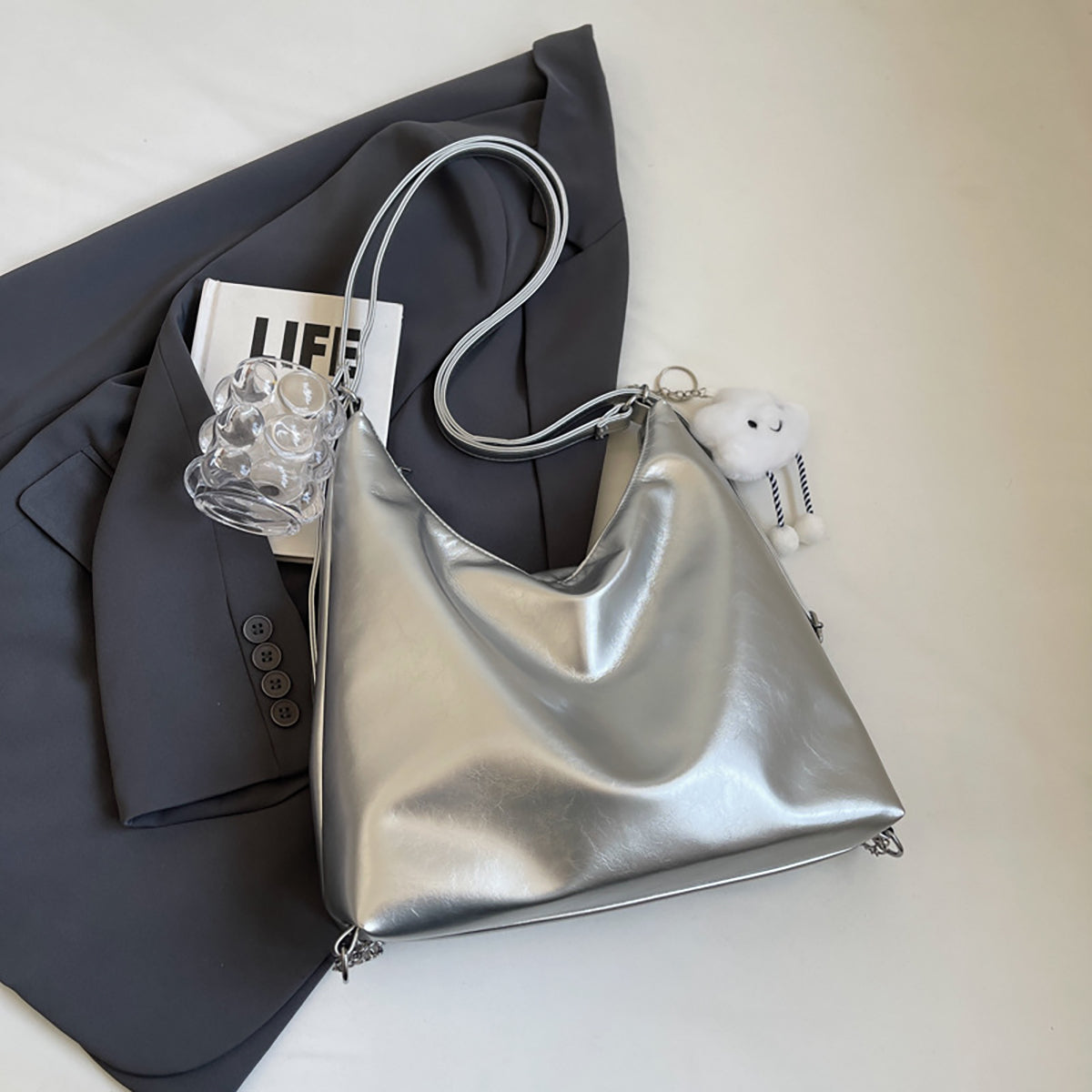 Large Leather Crossbody Handbag