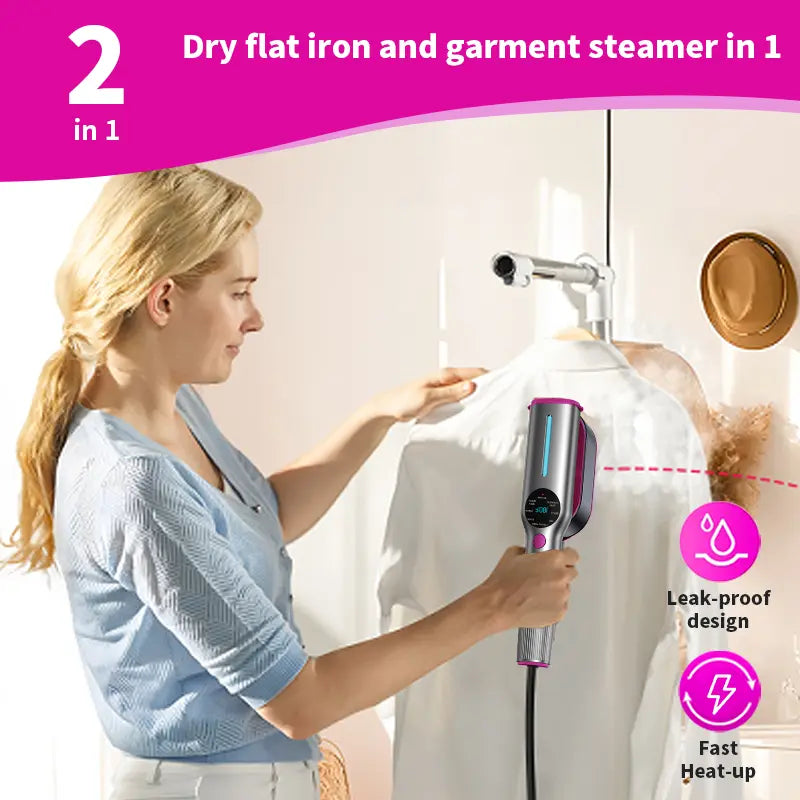 Dr.Flash Handheld Garment Steamer for Clothing, Portable Iron Steamer Combo Travel Steam Generators, 7 Modes with LED Display, Fast Heating, 90° Swivel Handle, 1-Button Start, Travel Stuff, New Year Gift