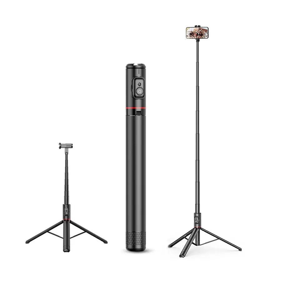 1.83M Selfie Stick Tripod for Vlogging, Aluminum Telescoping Smartphone Holder with Wireless BT Remote Control, Extendable Cellphone Tripod Cold Shoe Accessories, Adjustable Phone Content Creator Tool, Stocking Fillers Gift