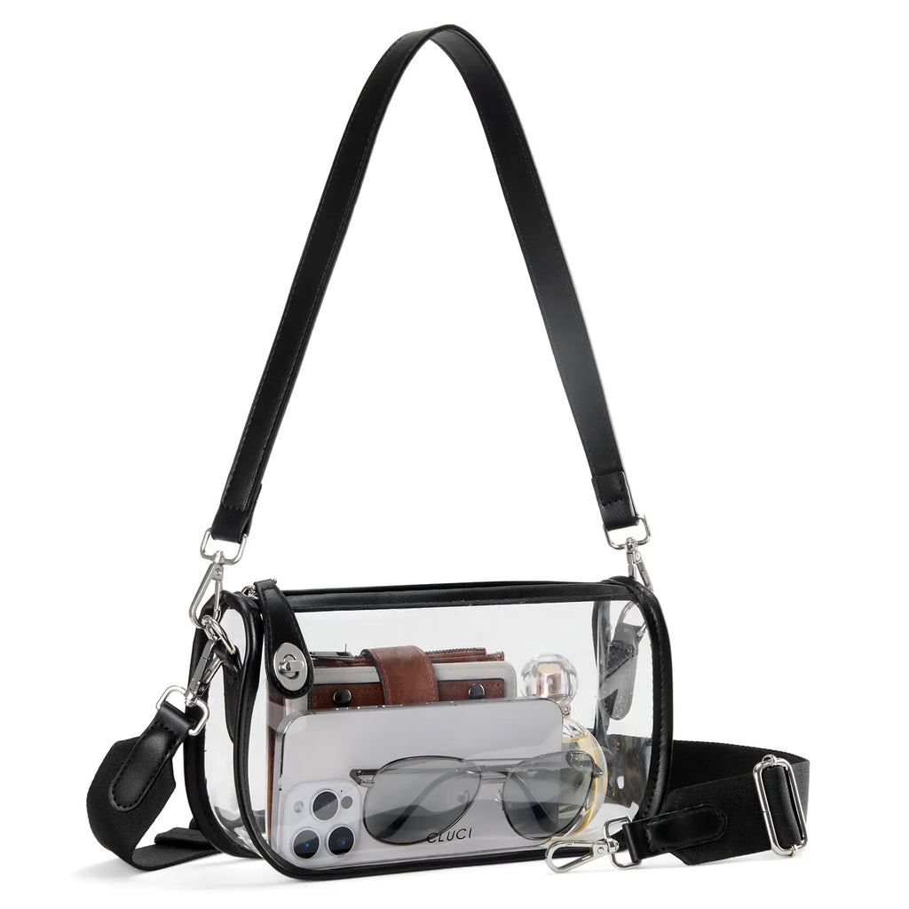CLUCI Women's Clear Bags for Back to School - Small Clear Purse, Crossbody Bag, and Shoulder Bag for Concerts, Sports Events, and Festivals